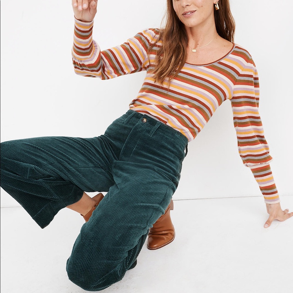 Madewell Slim Emmett Wide-Leg Crop in Corduroy - Picture 2 of 4